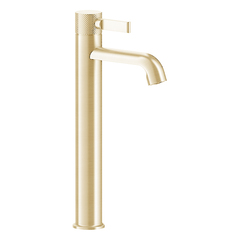 Gessi Inciso 58003#246 Смеситель для раковины на 1 отверстие, высокий h=337мм, с донным клапаном Цвет: золото фото