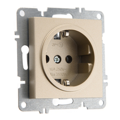 Розетка с заземлением 16А 250В ARVIA Electric, шампань 50052000217