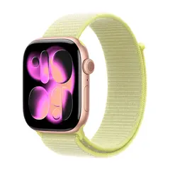 Умные часы Apple Watch Series 11 GPS, 46mm, Rose Gold Aluminium Case with Neon Yellow Sport Loop