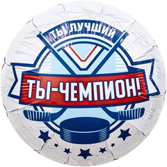Шар Аг 18''/46 см, Круг, Ты Чемпион, Хоккей, 1 шт.