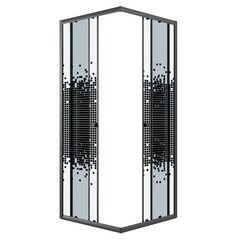 Душевое ограждение Niagara Eco (90х90х190) квадрат, черный, стекло мозаика