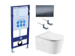 Aquatek SET Aquatek ОБЕРОН WT-KDI35 SET Aquatek ОБЕРОН WT-KDI35 (рама Aquatek Standard INS-0000012+ креплениеKKI-0000002+кнопка KDI-0000035+ унитаз ОБЕРОН AQ1363WT-00) фото