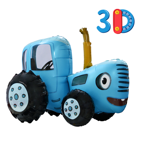 Синий трактор 3d, напольная, 71 см