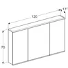 Geberit Option Plus 500.592.00.1 Зеркальный шкаф с подсветкой, три двери, 120x70x17.2см