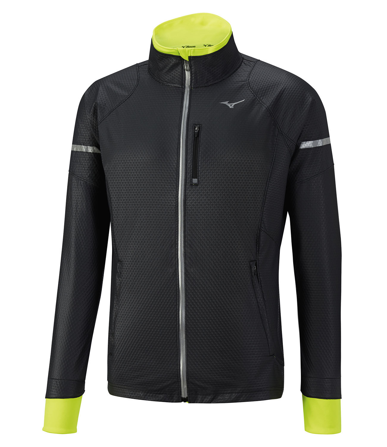 Ветрозащитная куртка мужская Mizuno Static Bt Windrproof  черная-желтая