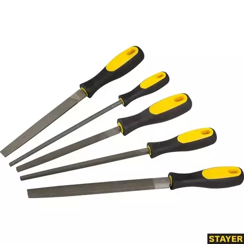 STAYER 200 мм, 5 предм., набор напильников, Professional (1682-20-H5)