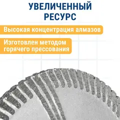 Диск алмазный турбированный ПРАКТИКА Профи 125 х 22 мм, сегмент 10мм (030-795)