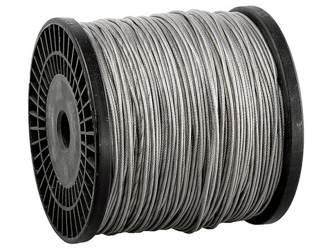 ЗУБР DIN 3055, свивка 6 x 7 + FC, 8 (10) мм, L 60 м, стальной трос в оплетке ПВХ, Профессионал (4-304120-08-10)