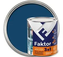 Грунт-краска по ржавчине Faktor (3 в 1) синяя (0,8кг)
