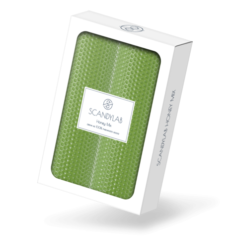 Набор из 2 натуральных свечей SCANDYLAB Honey Mix Light green