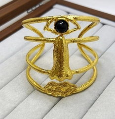 Широкий браслет манжета FACE в стиле Schiaparelli