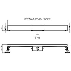 Трап сливной HAIBA HB93800 70х800 сатин