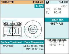 Поршень двигателя TEIKIN 46674AG STD (6шт/упак)