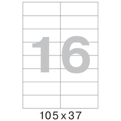 Этикетки самоклеящиеся белые 105х37 мм (16 штук на листе А4, 100 листов в упаковке)