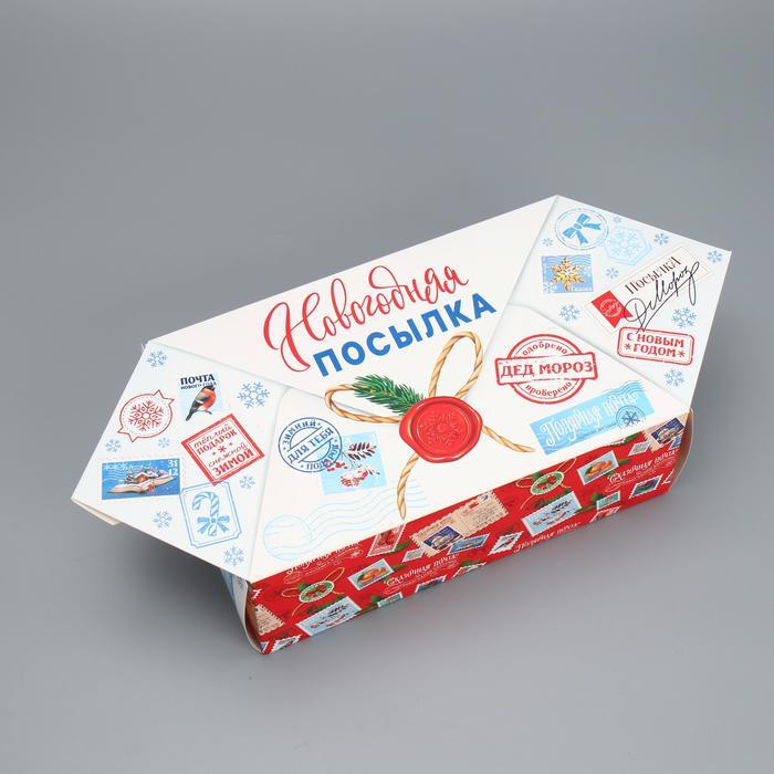 Коробка сборная одиночная Прямоугольник, «Новогодняя почта», 18*28*10 см