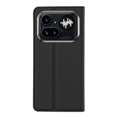 Чехол книжка из кожи черного цвета для Nothing Phone 4a Pro, серия Skin Pro Series от Dux Ducis