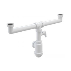 Alcaplast A448P-DN50/40 Сифон для сдвоенной мойки фото