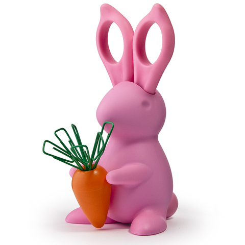 Ножницы+магнит со скрепками bunny, розовый
