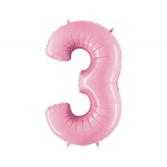 Шар Г 40''/102 см, Цифра Розовый (Pink) 
