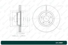 Диск тормозной вентилируемый G-brake  GR-20887