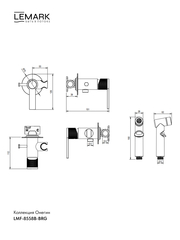 Смеситель Lemark Онегин Onegin LMF-8558B-BRG с гигиеническим душем, встраиваемый