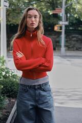 ZARA ТОЛСТОВКА С НАШИВКОЙ НА СПИНЕ, КРАСНЫЙ