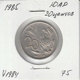 V1984 1985 ЮАР 20 центов V1984 1985 ЮАР 20 центов