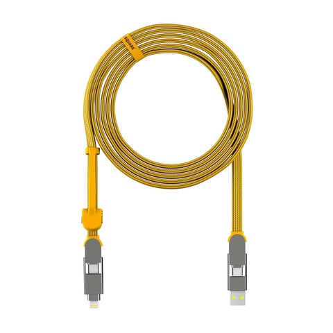 Зарядный кабель 6-в-1 Rolling Square inCharge XL, Summit Yellow (3 м) до 100Вт