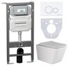 Ceramica Nova CN3007_1001W_1000 Комплект: Подвесной унитаз + Шумоизоляционная панель для инсталляции + Система инсталляции для унитазов с кнопкой смыва