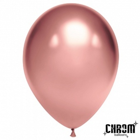 Шар К 10''/25 см, Хром, Розовое Золото, 50 шт.