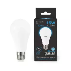 Лампа Gauss LED A60 16W E27 1520lm 6500K 102502316