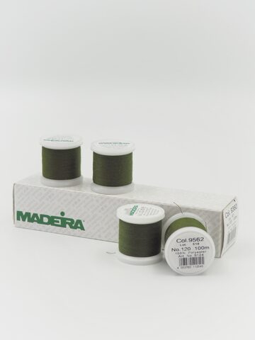 Нитки швейные Madeira aerofil №120 Col. 9562 хаки (army green) (100, 400 м)