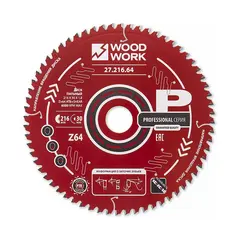 Диск пильный Профессионал 216x1,8/1,2x30 Z=64 A=-5 Woodwork 27.216.64