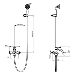 Смеситель для ванны цвет Черный кофе Lemark Peretto - LM6302RB