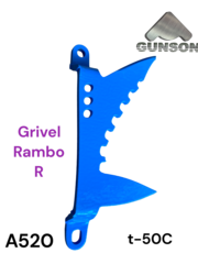 А520 	Зуб  боковой правый Grivel  / Rambo / 3мм / Blue / Toth replacement  R / 30ХГСА / HRc  47 / t-50C /W- 30gr.