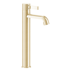 Gessi Inciso 58004#246 Смеситель для раковины на 1 отверстие, высокий h=337мм, без донного клапана Цвет: золото фото