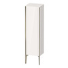 Duravit XViu XV1325LB122 Шкаф подвесной 1330x400x360мм, с 1 дверью, 3 стеклянными полками (петли слева), цвет: белый глянцевый/champagne matt