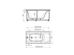 Акриловая прямоугольная ванна Aquatek Альфа 170х70 с фронтальным экраном, без гидромассажа, сборно-разборный сварной каркас