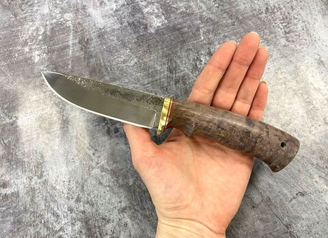 Нож Олень, сталь K340, стабилизированный орех (темный)
