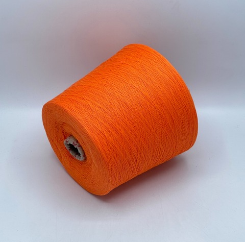 Бобинная пряжа,Cotton, 1693м. 100%Хлопок, Ярко-оранжевый(884), 39274