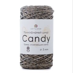 Полиэфирный шнур Candy 3 мм, 200 гр, 100м, серо-бежевый микс