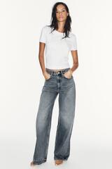 ZARA ДЖИНСЫ TRF EXTRA WIDE-LEG С ВЫСОКОЙ ПОСАДКОЙ, СЕРО-СИНИЙ
