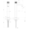 Gessi Inciso 58004#299 Смеситель для раковины на 1 отверстие, высокий h=337мм, без донного клапана Цвет: nero XL