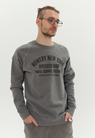 Свитшот Bowery NYC "Speeeeed Club" Fleece Grey Melange