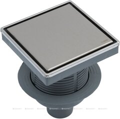 Logan L006-150-VERTICAL Точечный трап решетка нерж. сталь/под плитку с рамкой 15х15 (330446) фото
