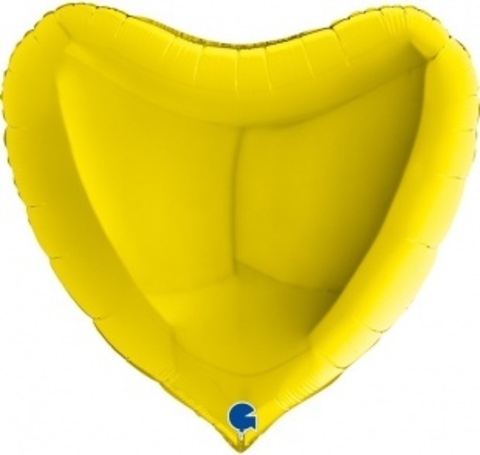 Шар Г 36''/91 см, Сердце, Пастель, Желтый, 1 шт.