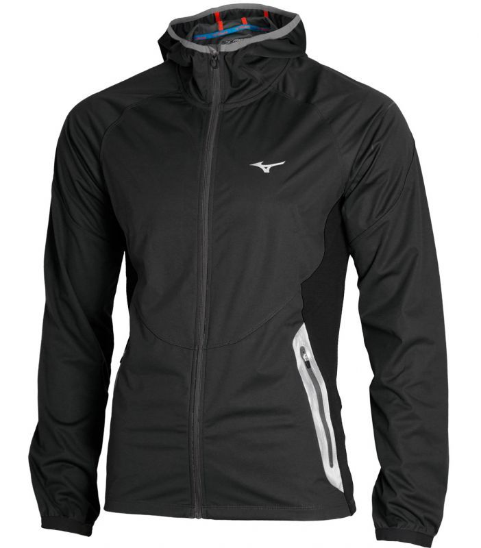 Mizuno Static Bt Softshell Hoodie мужская ветрозащитная куртка черная