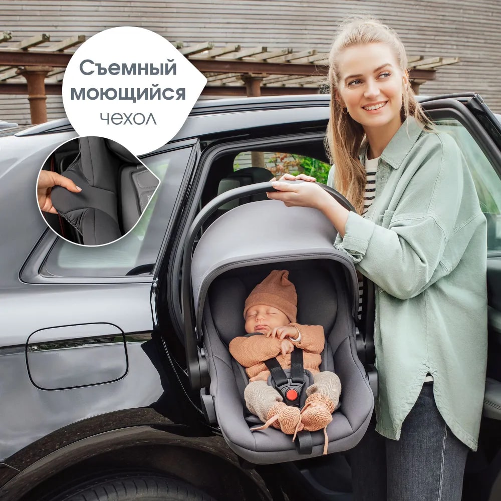 Комплект 3в1 коляска Smile 5Z Classic|Space Black + BABY-SAFE CORE Midnight Grey