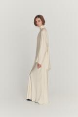 ZARA АТЛАСНАЯ РУБАШКА С ЗАВЯЗКАМИ — ZW COLLECTION, ЦВЕТ СЛОНОВОЙ КОСТИ