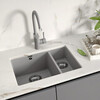 Lemark Sinara 9910081 Кухонная мойка 550.2-U подстольного монтажа с доп.чашей из кварцгранита цвет: Грей